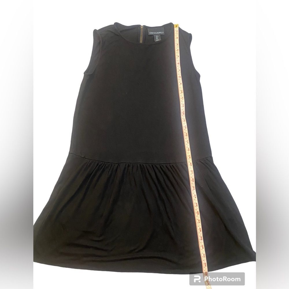 Cynthia Rowley Black Drop Waist Mini Dress with Pockets - Picture 3 of 6